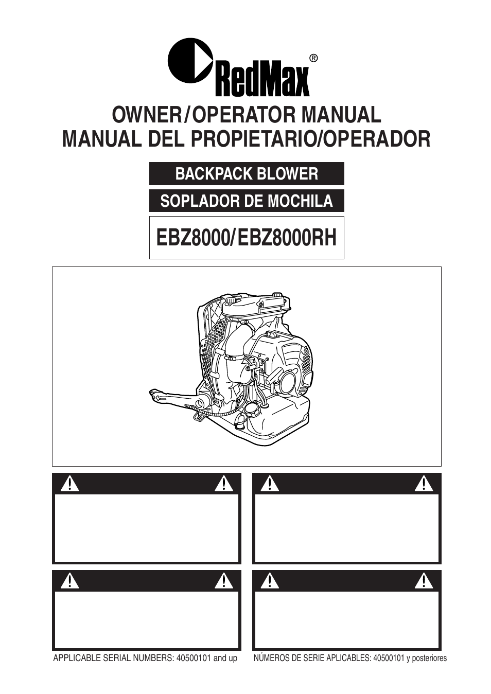 RedMax BACKPACK EBZ8000RH User Manual | 36 pages