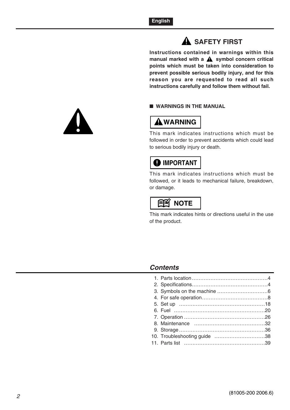 RedMax EDG2300R User Manual | Page 2 / 48