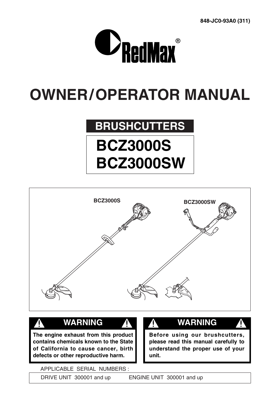 RedMax BCZ3000SW User Manual | 40 pages