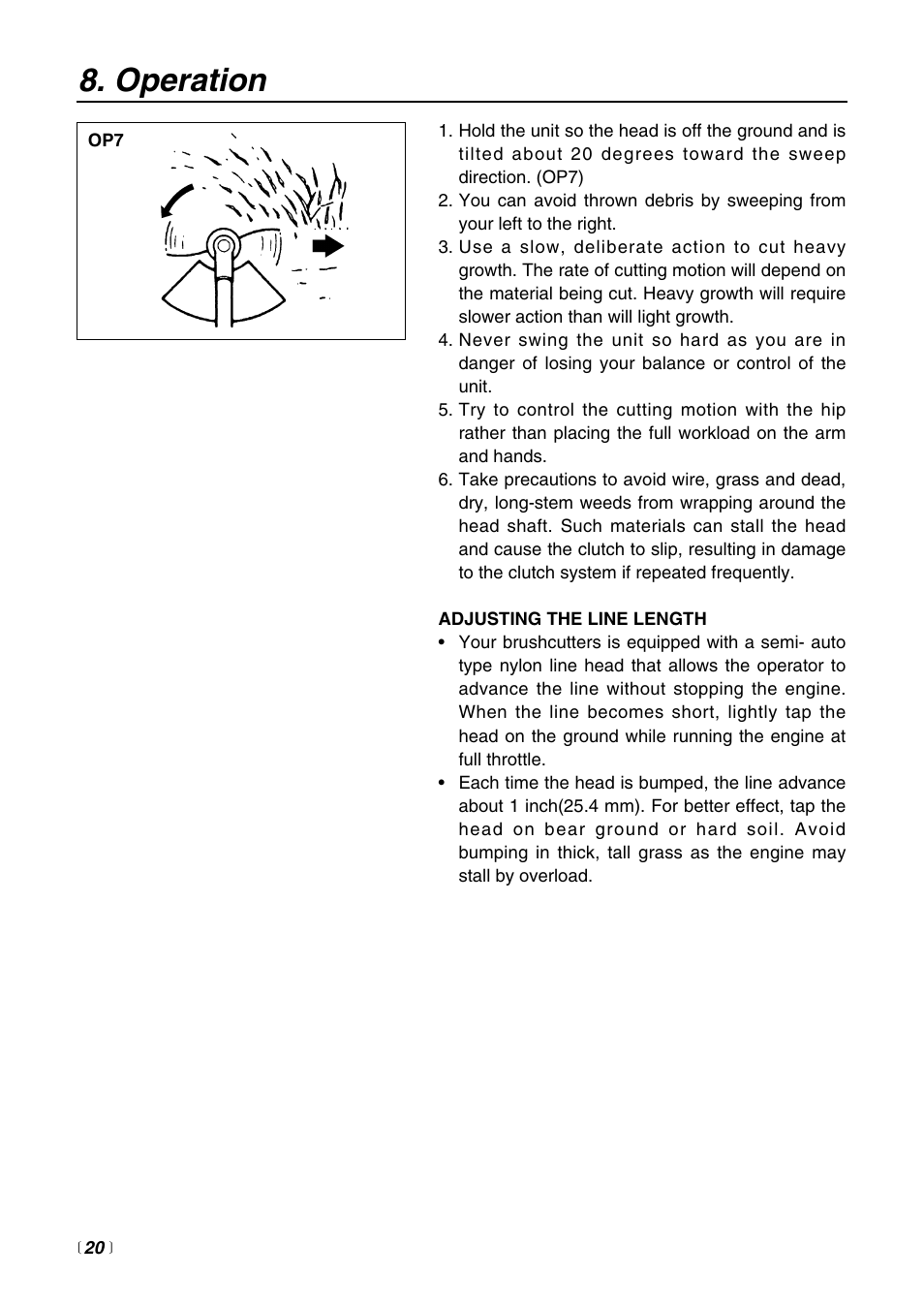 Operation | RedMax BCZ3000SW User Manual | Page 20 / 40