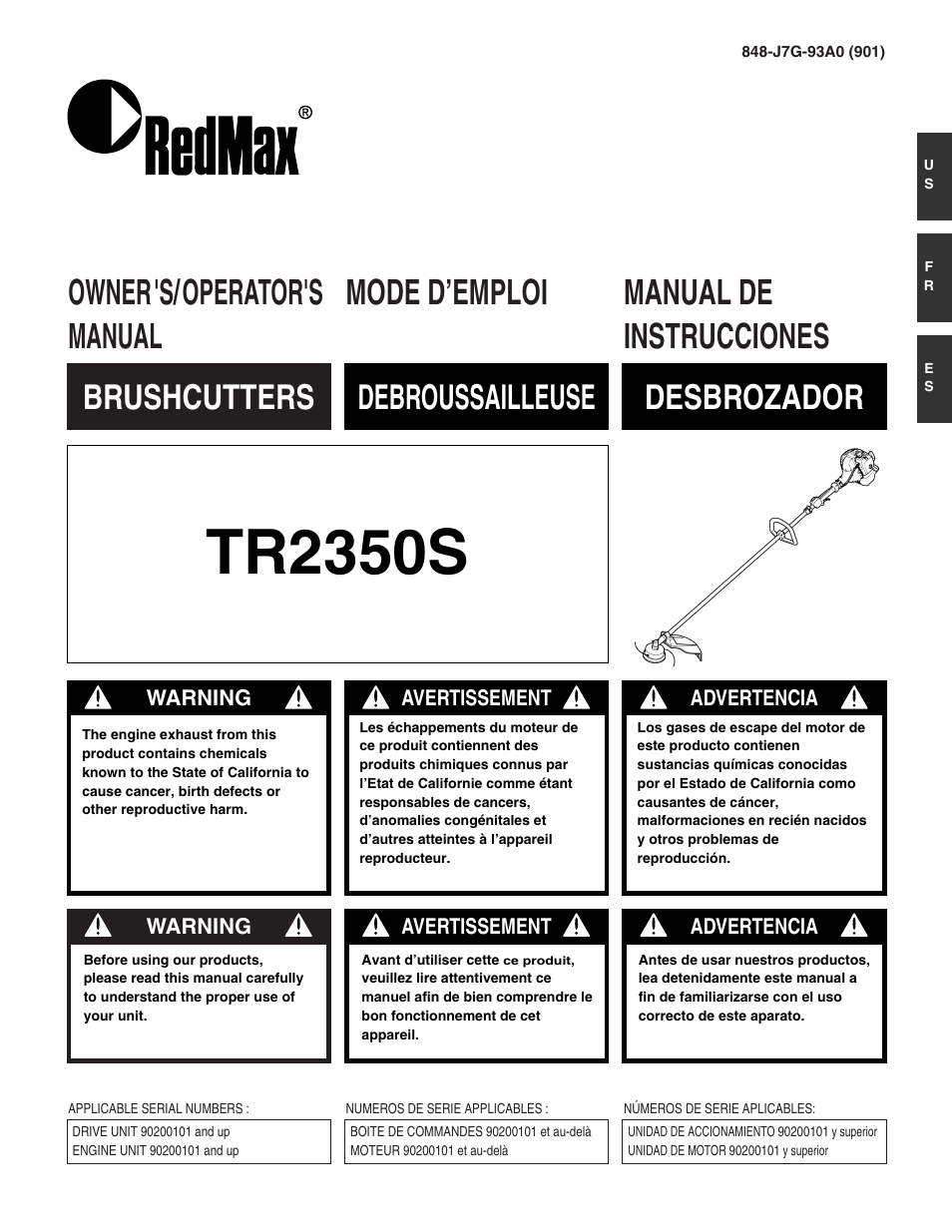 RedMax TR2350S User Manual | 72 pages