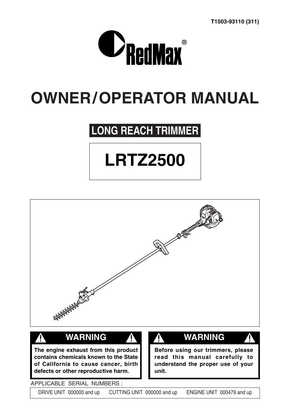RedMax LRTZ2500 User Manual | 32 pages