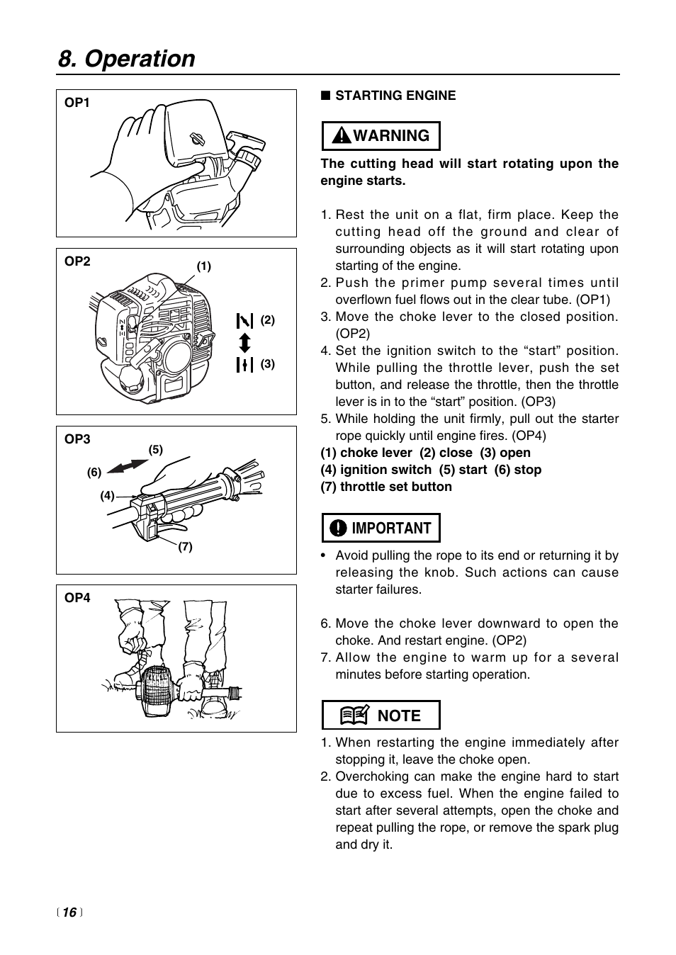 Operation | RedMax LRTZ2500 User Manual | Page 16 / 32