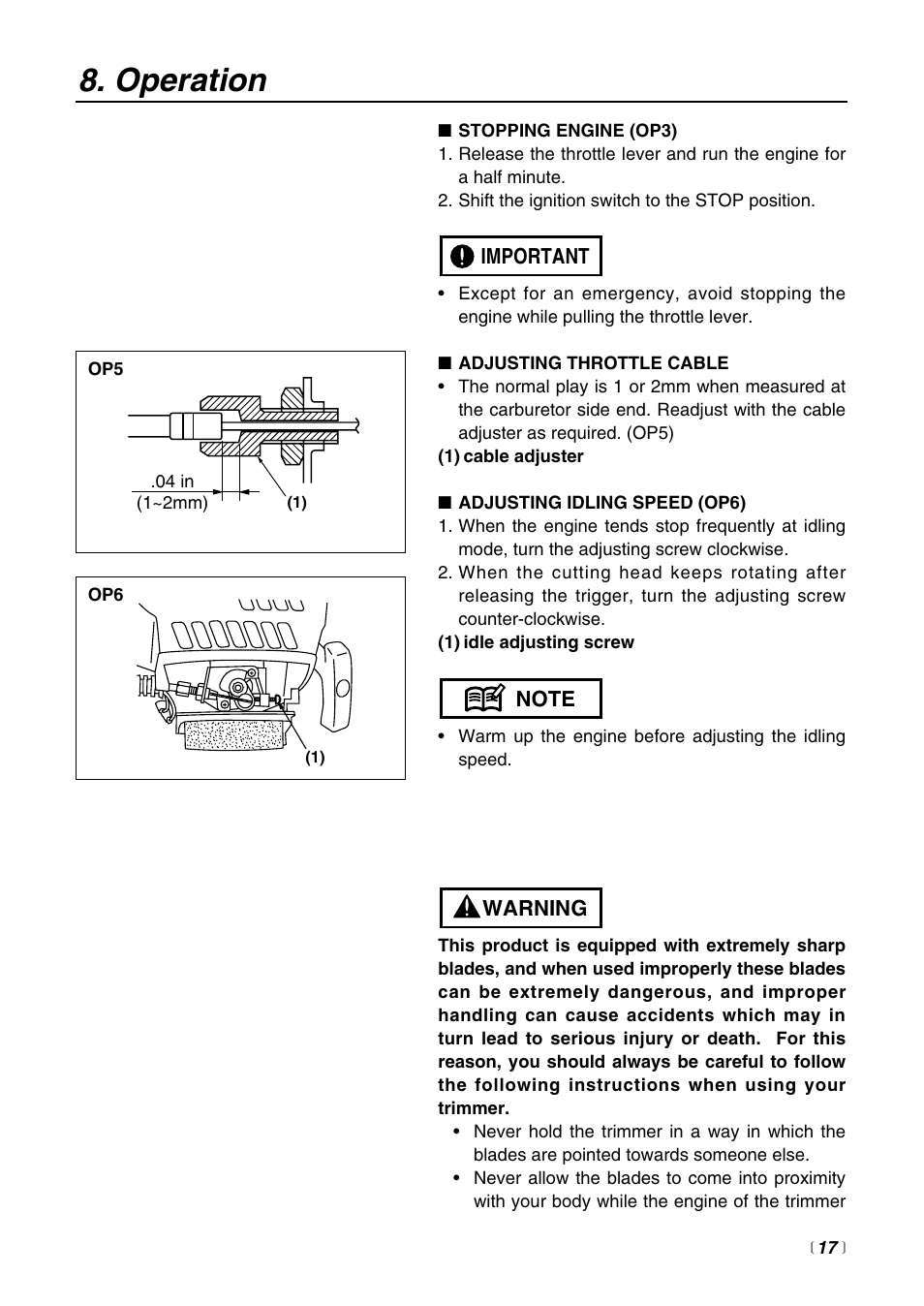 Operation | RedMax LRTZ2500 User Manual | Page 17 / 32