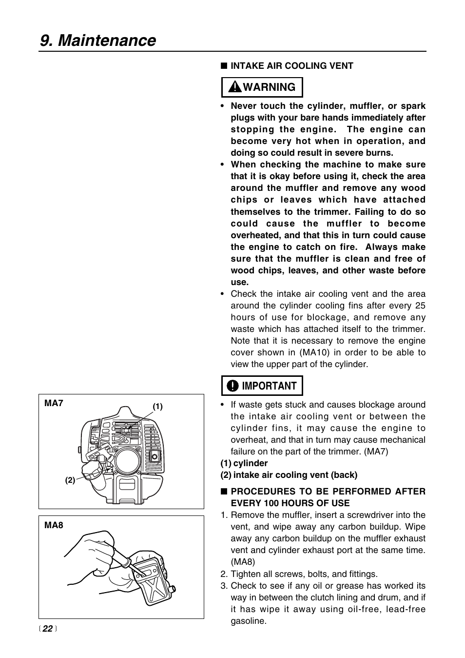 Maintenance | RedMax LRTZ2500 User Manual | Page 22 / 32