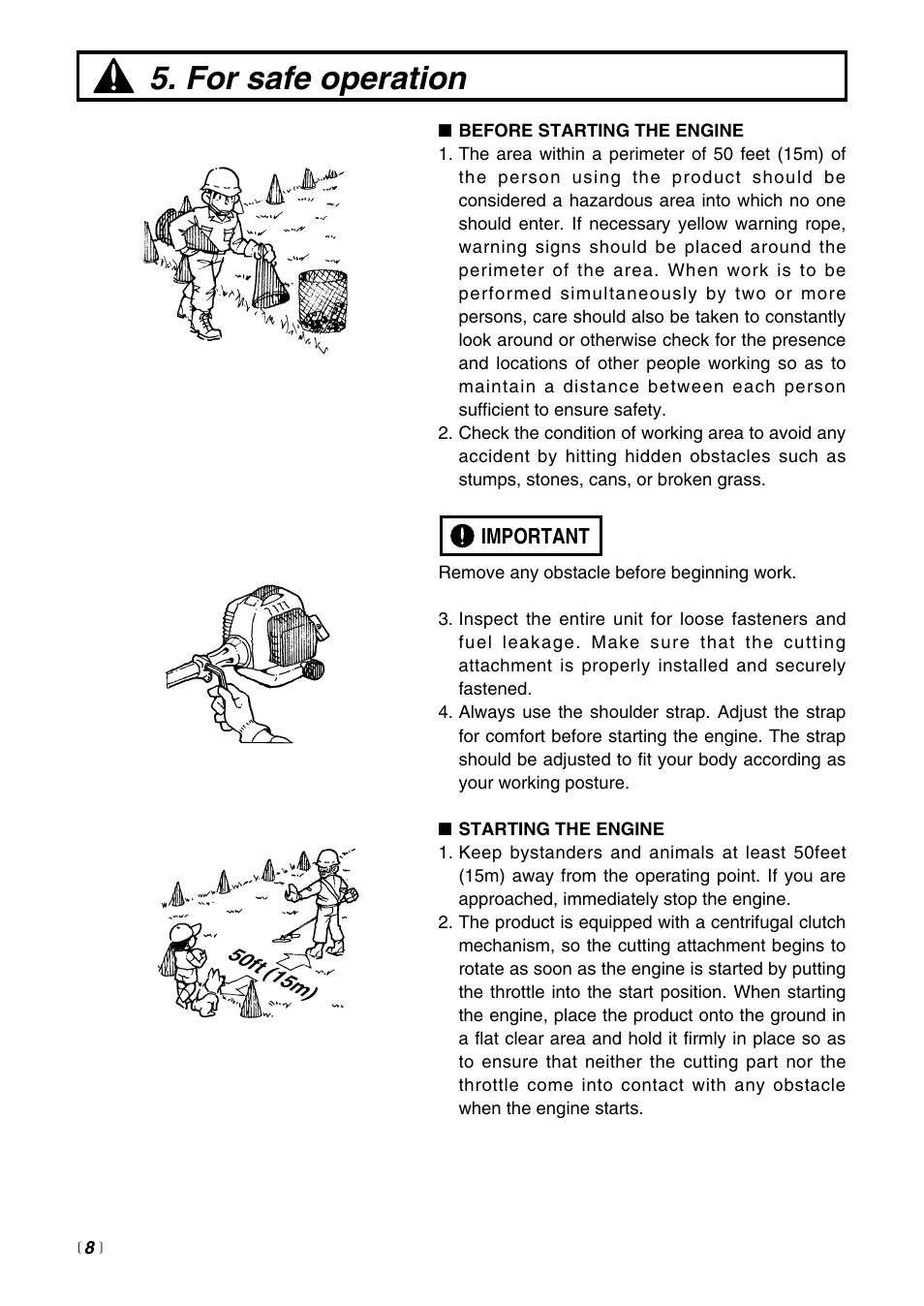 For safe operation | RedMax LRTZ2500 User Manual | Page 8 / 32
