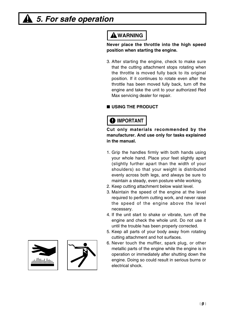 For safe operation | RedMax LRTZ2500 User Manual | Page 9 / 32