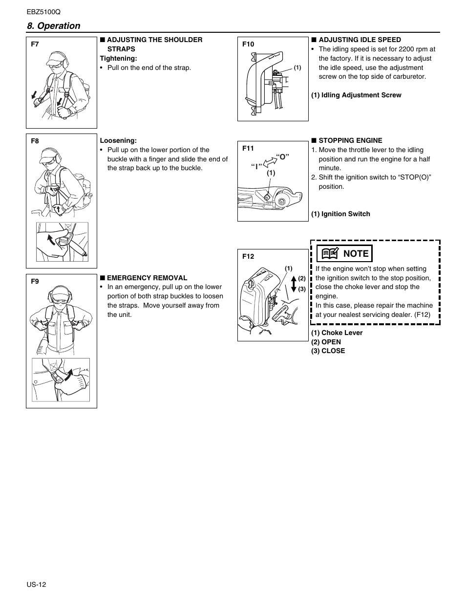 Operation | RedMax US-1 EBZ5100Q User Manual | Page 12 / 18