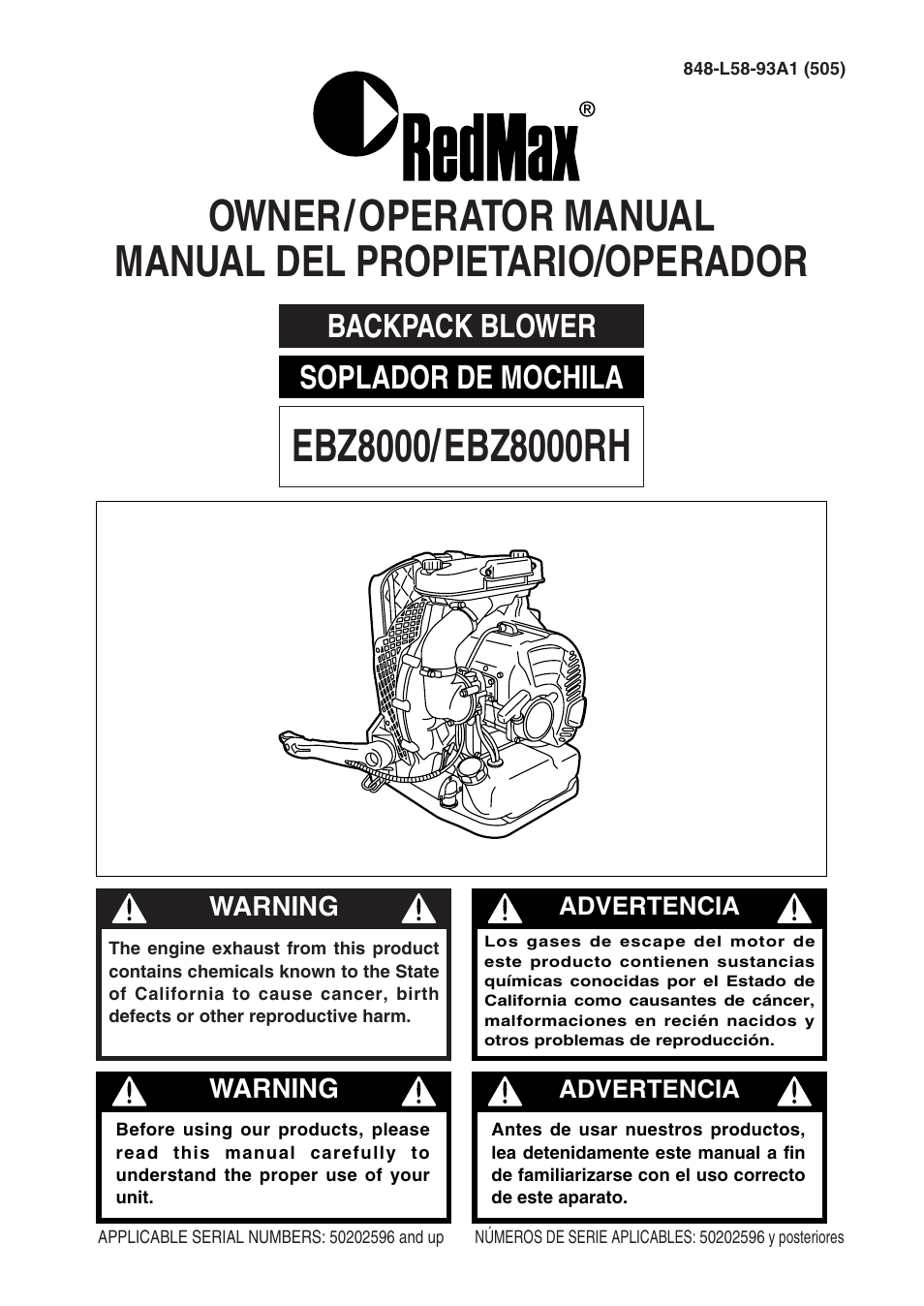 RedMax EBZ8000RH User Manual | 36 pages
