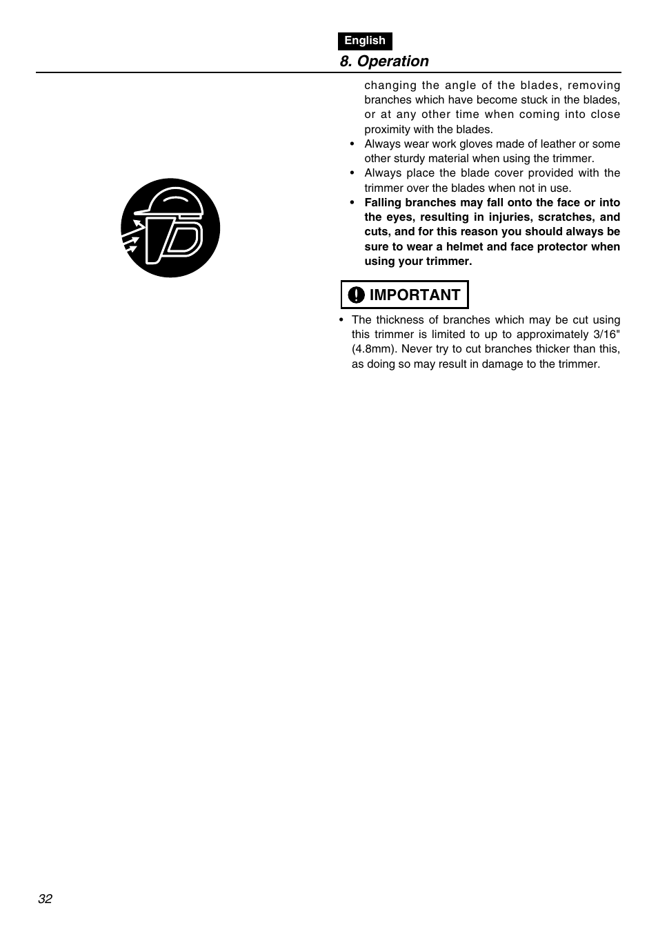 Operation, Important | RedMax SRTZ2401F User Manual | Page 32 / 56