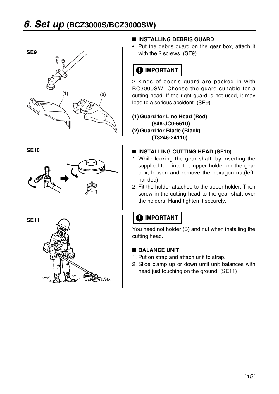 Set up | RedMax BCZ3000S User Manual | Page 15 / 40