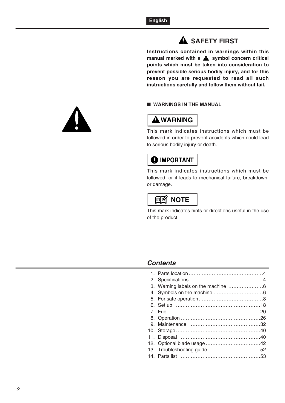 RedMax BCZ2610S-CA User Manual | Page 2 / 64