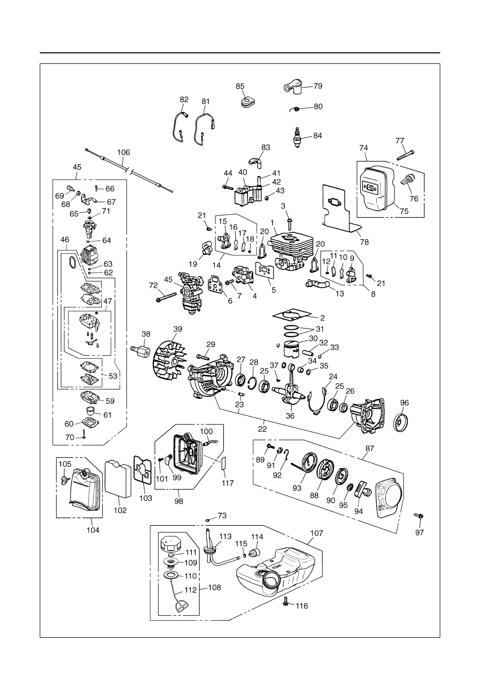 Parts list | RedMax HBZ2600 User Manual | Page 18 / 24