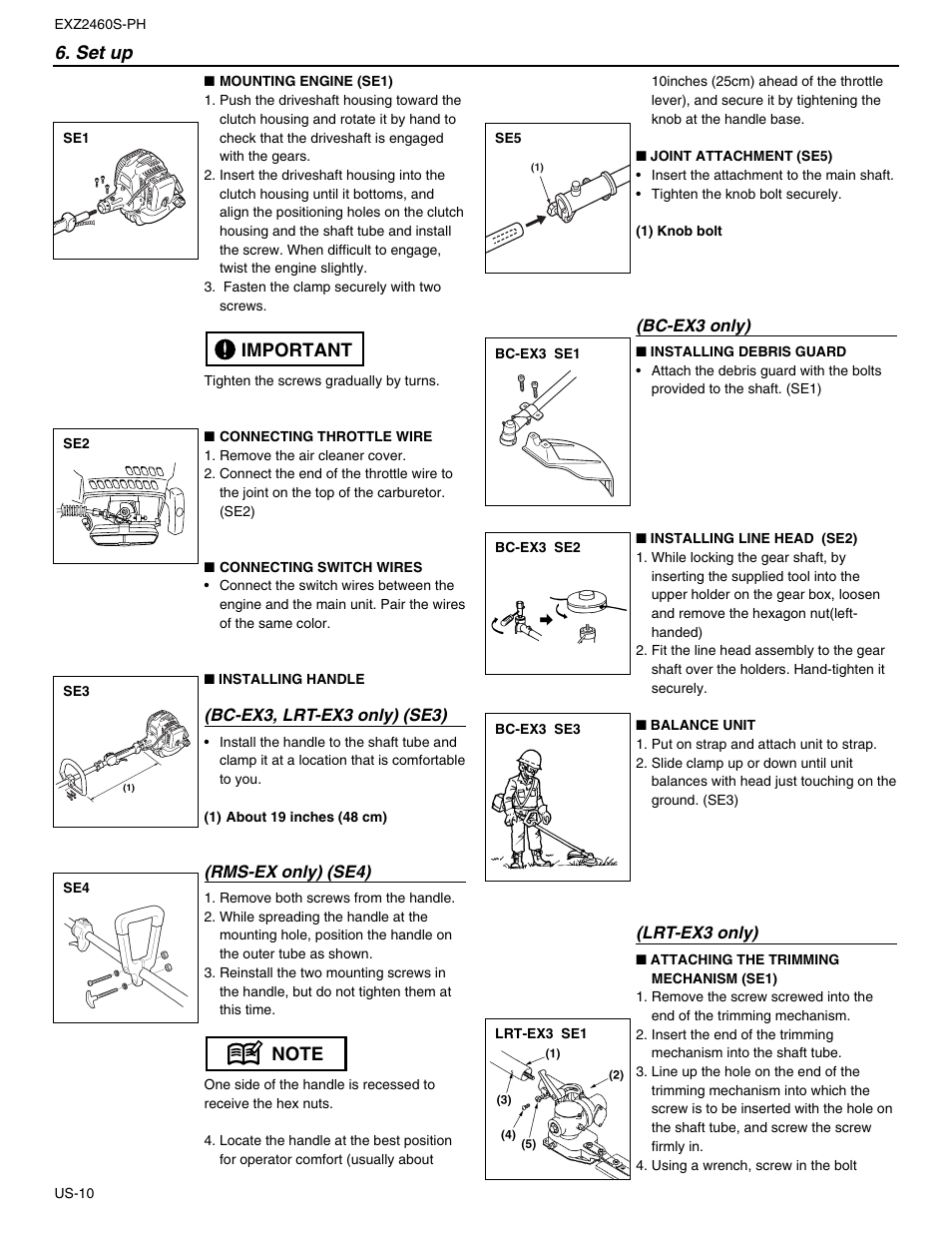 Set up | RedMax EXTREME EXZ2460S-PH User Manual | Page 10 / 31