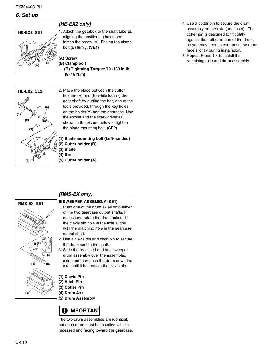 Important, Set up | RedMax EXTREME EXZ2460S-PH User Manual | Page 12 / 31