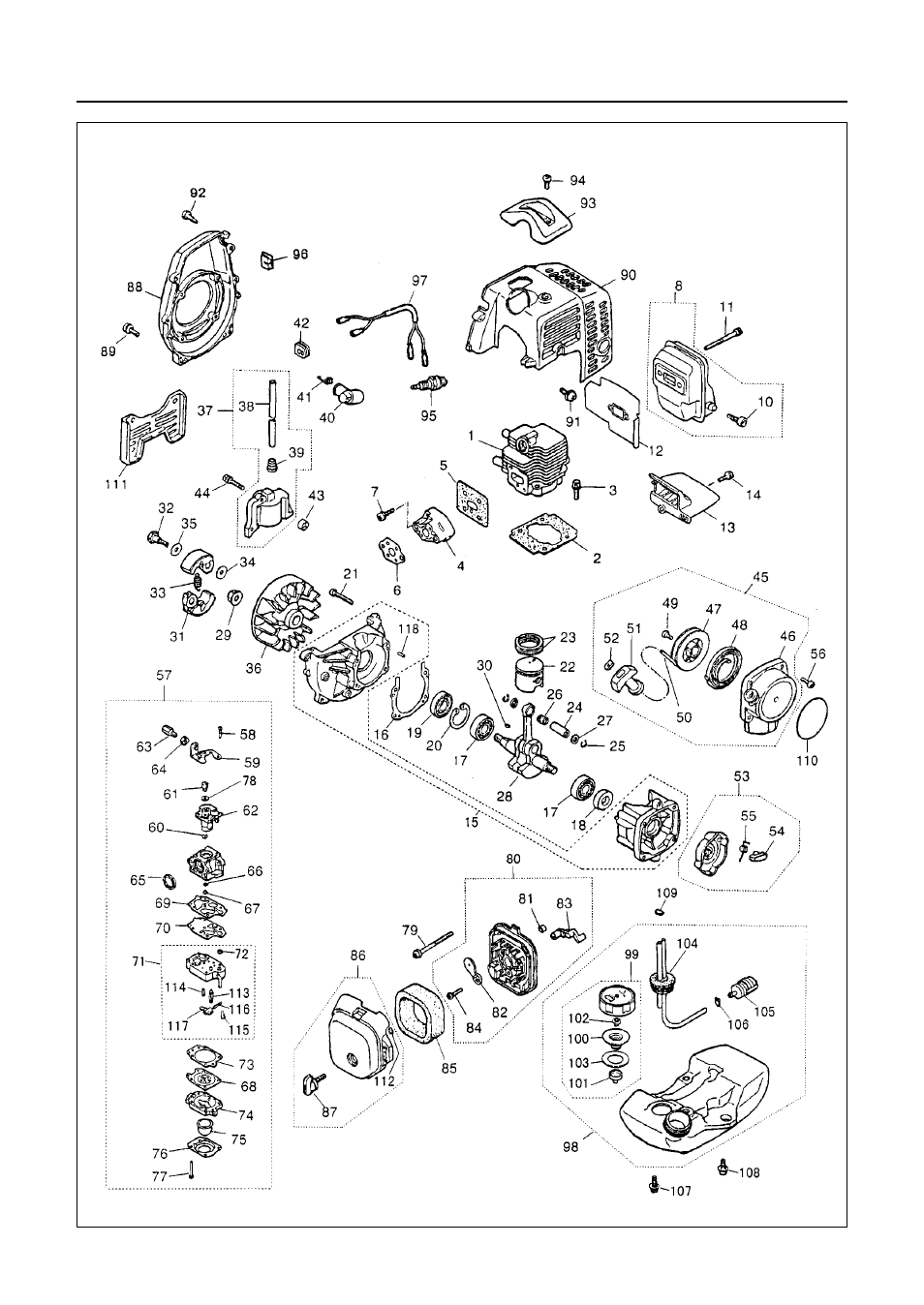 Parts list | RedMax BC3400DL User Manual | Page 30 / 44