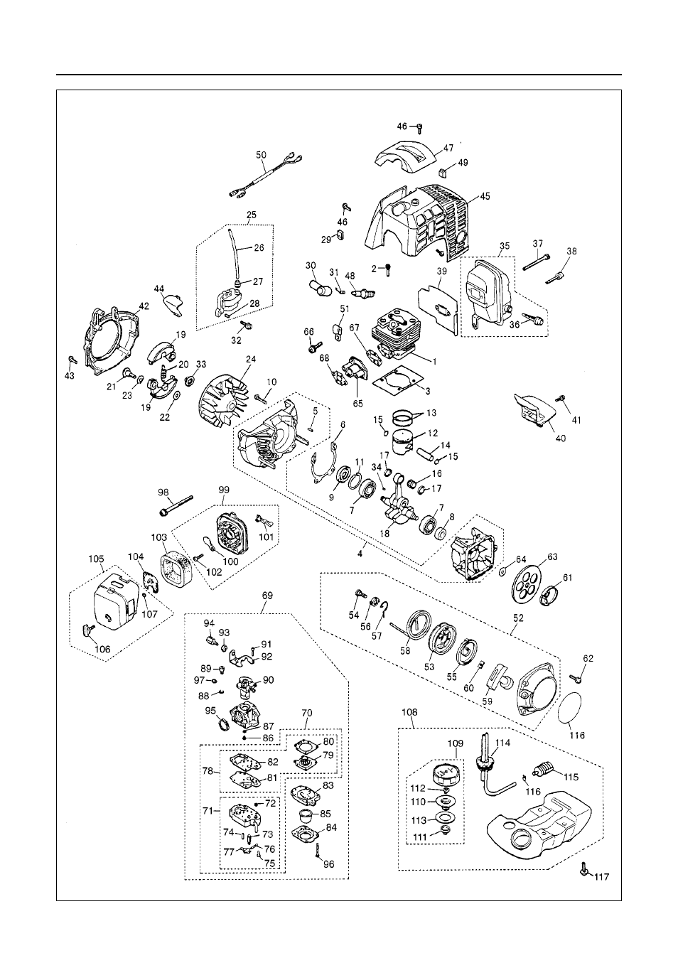 Parts list | RedMax BC3400DL User Manual | Page 38 / 44