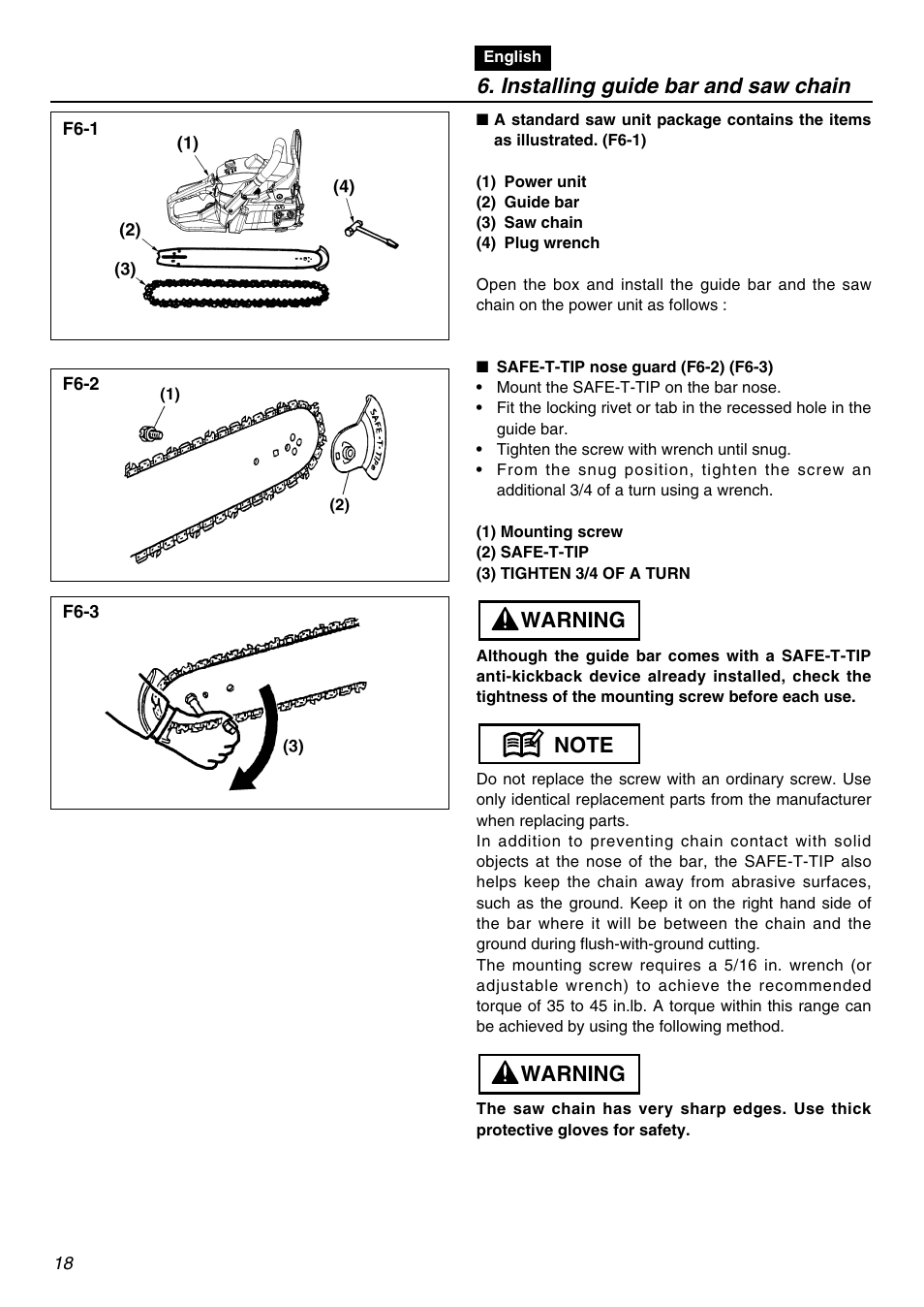 Installing guide bar and saw chain | RedMax GZ400 User Manual | Page 18 / 72