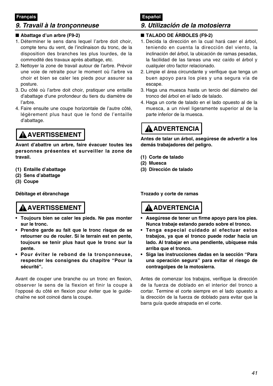 Avertissement, Advertencia | RedMax GZ400 User Manual | Page 41 / 72