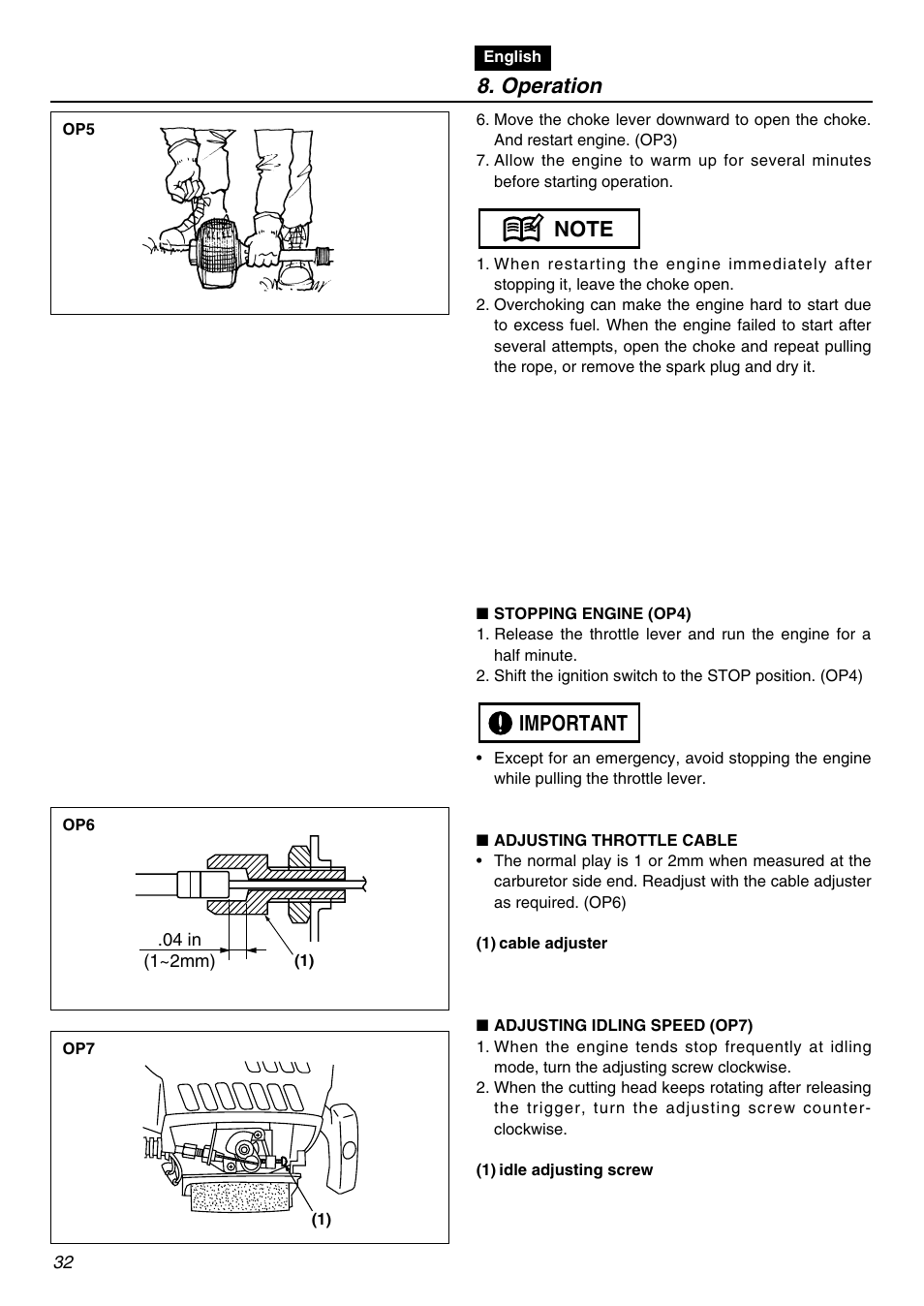 Operation | RedMax HEZ2401S User Manual | Page 32 / 64