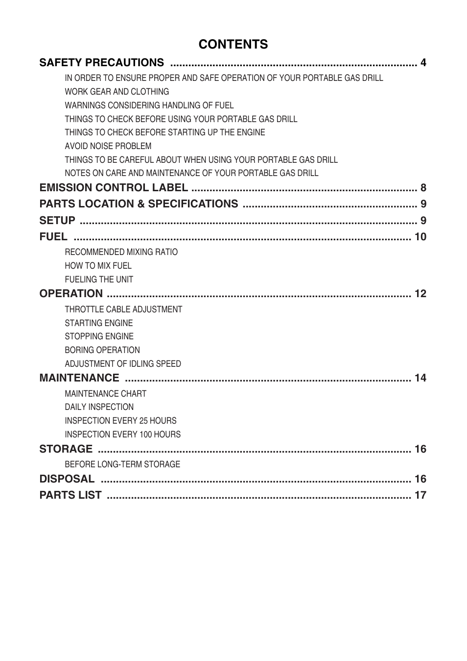 RedMax PORTABLE GAS DRILL EDG2300 User Manual | Page 3 / 24