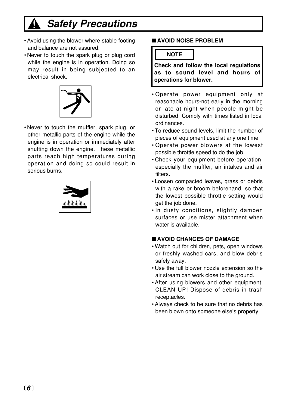 Safety precautions | RedMax EB4401 User Manual | Page 6 / 28