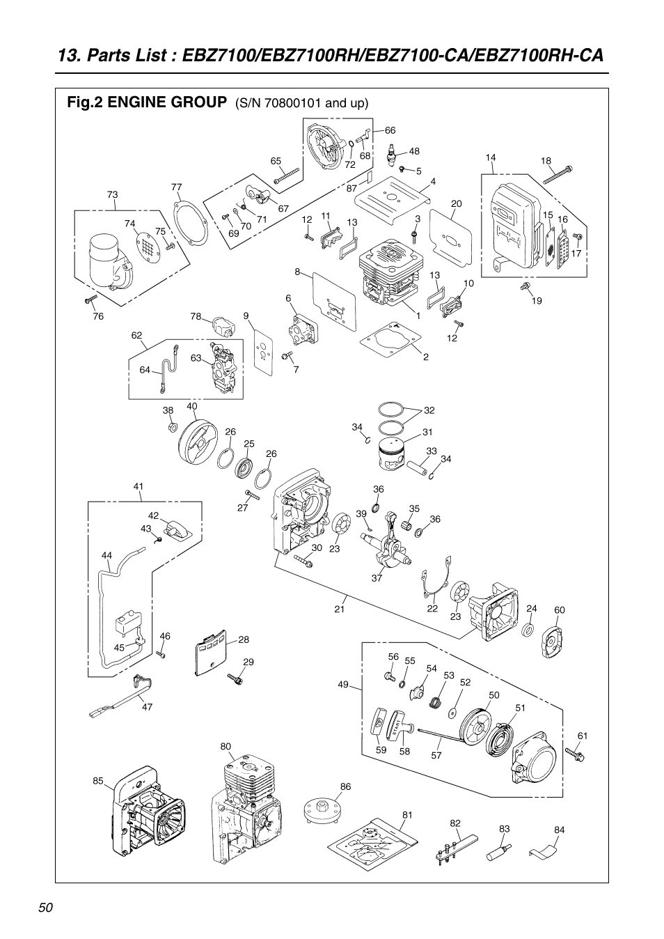 RedMax EBZ7100 User Manual | Page 50 / 60