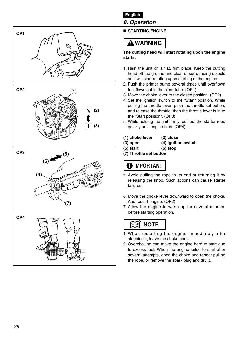 Operation | RedMax SGCZ2401S User Manual | Page 28 / 60