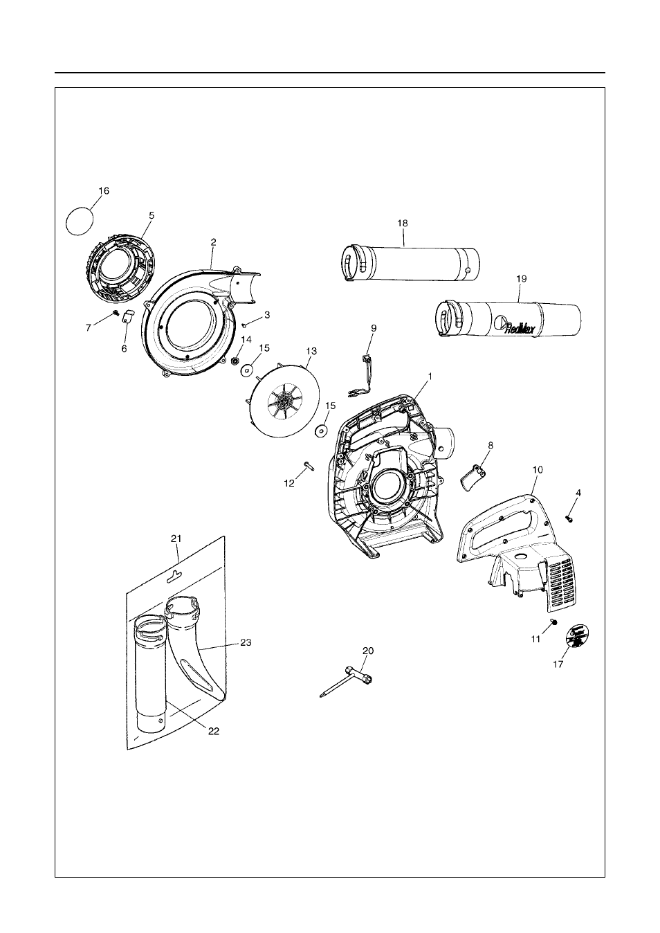 Parts list | RedMax HBZ2500 User Manual | Page 18 / 22