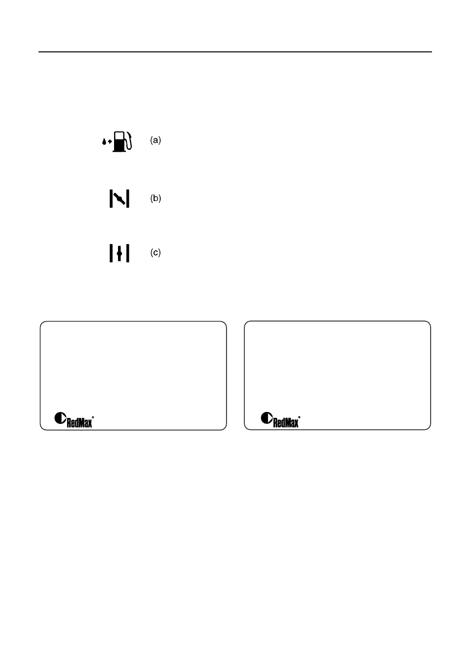 Symbols on the machine, Important engine information | RedMax HBZ2500 User Manual | Page 7 / 22