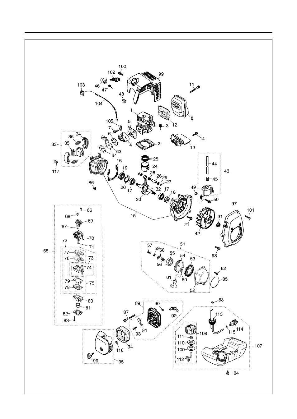 Parts list | RedMax CHT2301 User Manual | Page 28 / 36
