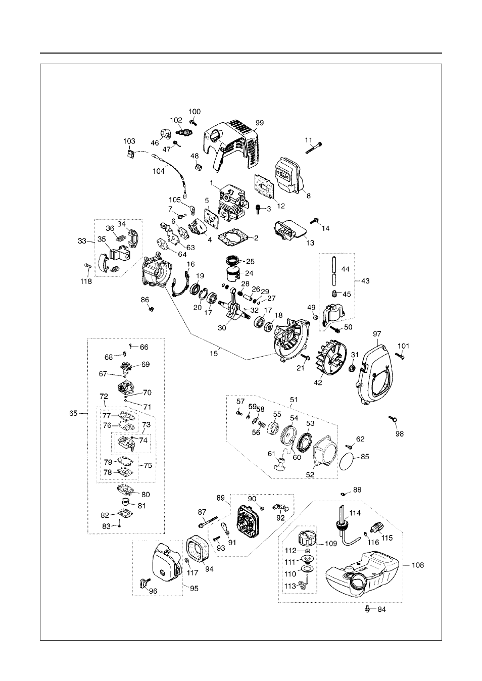 Parts list | RedMax CHT2301 User Manual | Page 32 / 36
