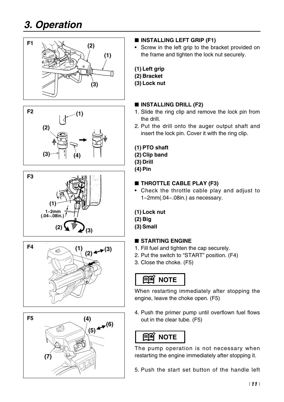 Operation | RedMax POWER AUGER AG4300 User Manual | Page 11 / 24