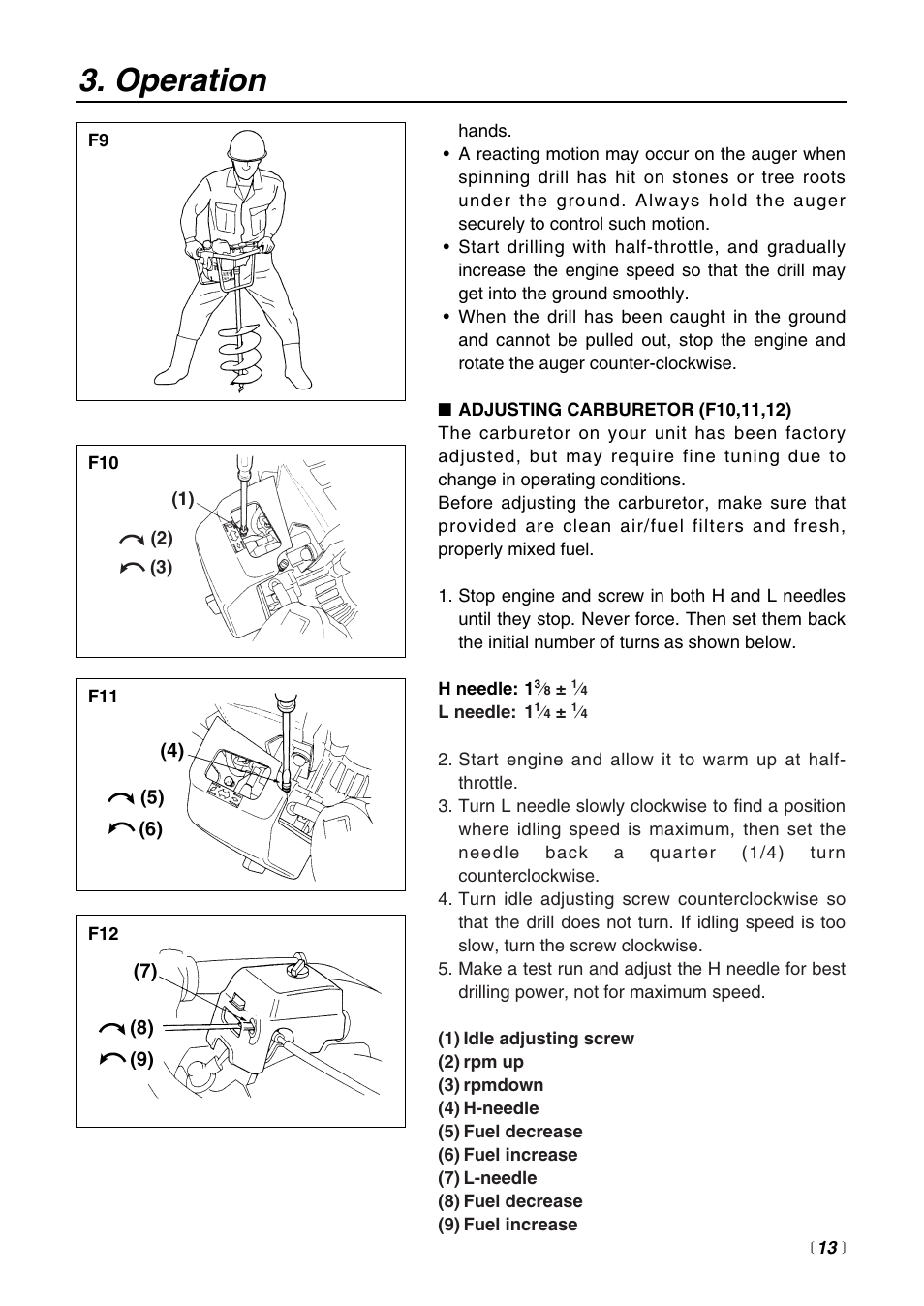 Operation | RedMax POWER AUGER AG4300 User Manual | Page 13 / 24