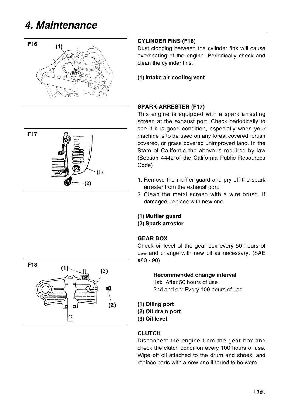 Maintenance | RedMax POWER AUGER AG4300 User Manual | Page 15 / 24