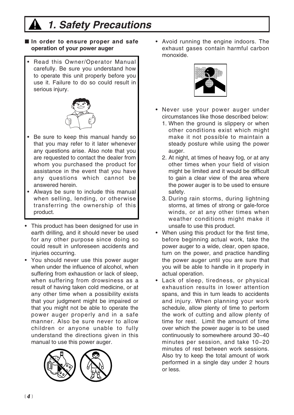 Safety precautions | RedMax POWER AUGER AG4300 User Manual | Page 4 / 24