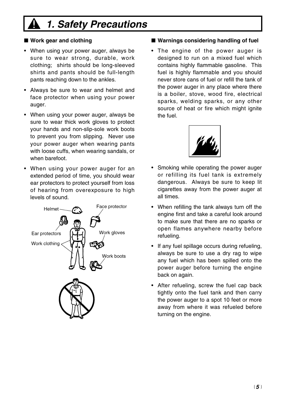 Safety precautions | RedMax POWER AUGER AG4300 User Manual | Page 5 / 24