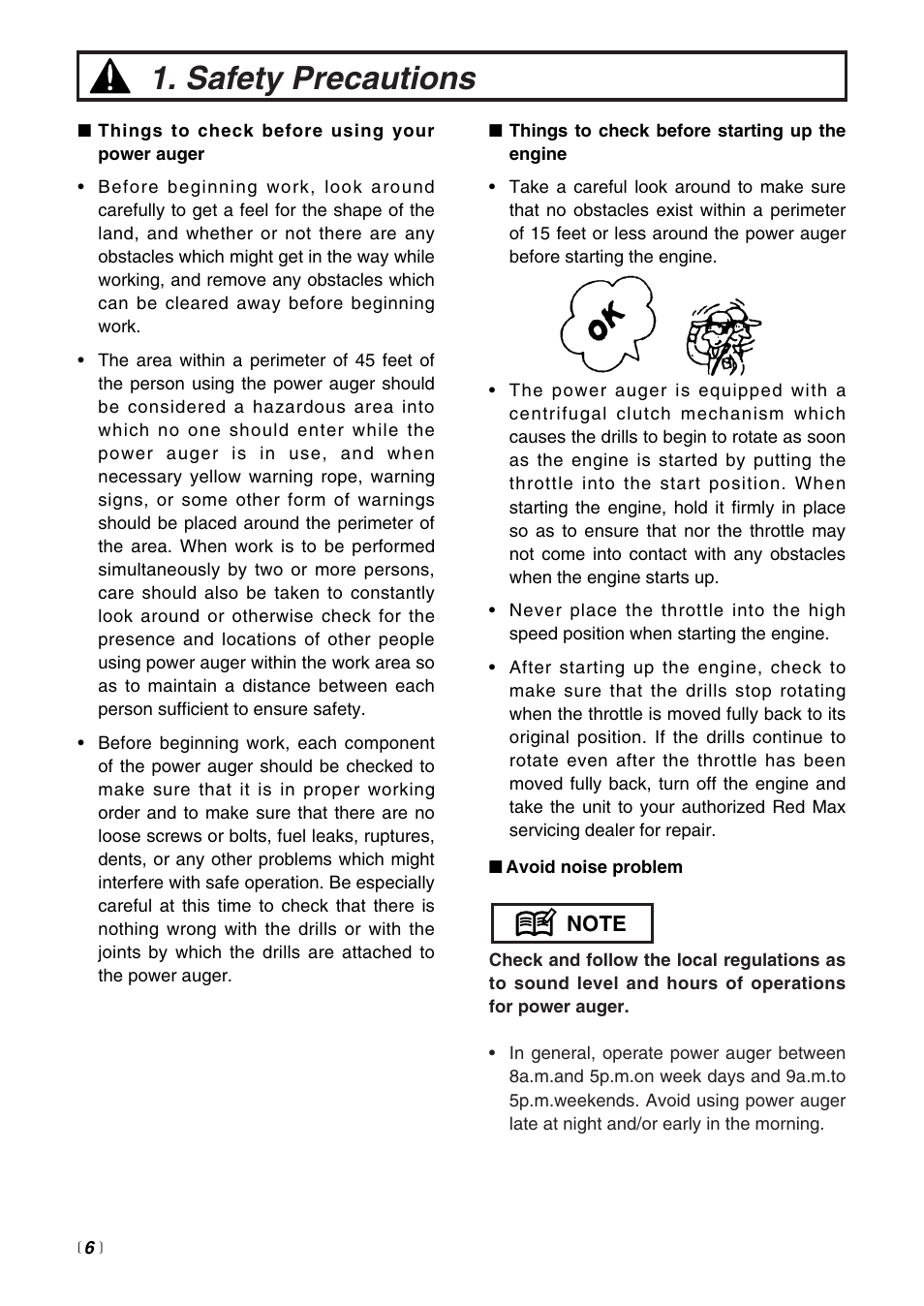 Safety precautions | RedMax POWER AUGER AG4300 User Manual | Page 6 / 24