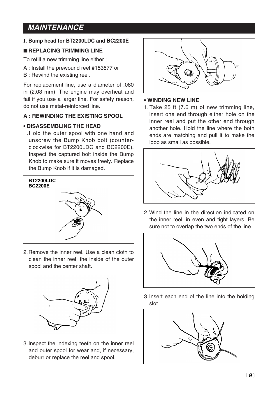 Maintenance | RedMax BT2200LDC User Manual | Page 11 / 24