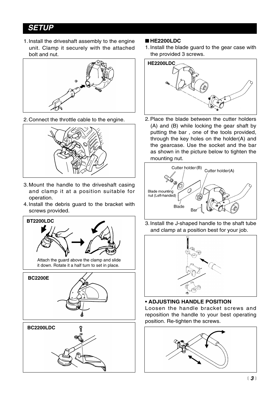 Setup | RedMax BT2200LDC User Manual | Page 5 / 24