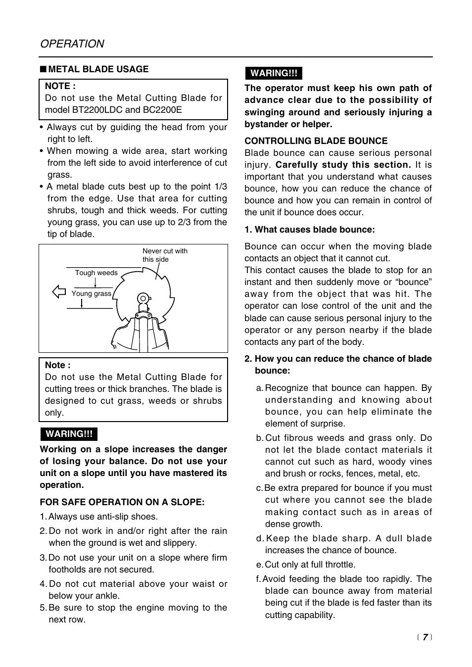 Operation | RedMax BT2200LDC User Manual | Page 9 / 24