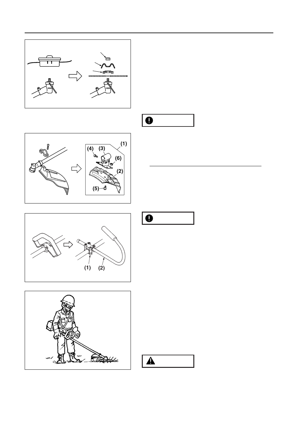 Optional blade usage, Warning important important | RedMax BRUSHCUTTERS BCZ2400S User Manual | Page 24 / 36