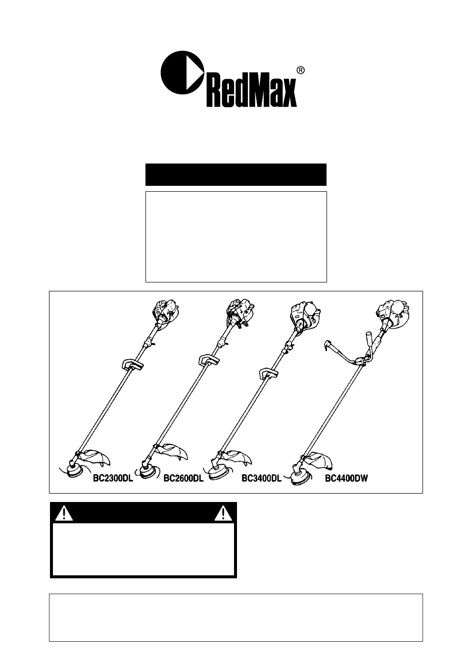 RedMax BRUSHCUTTERS BC3400DL User Manual | 44 pages