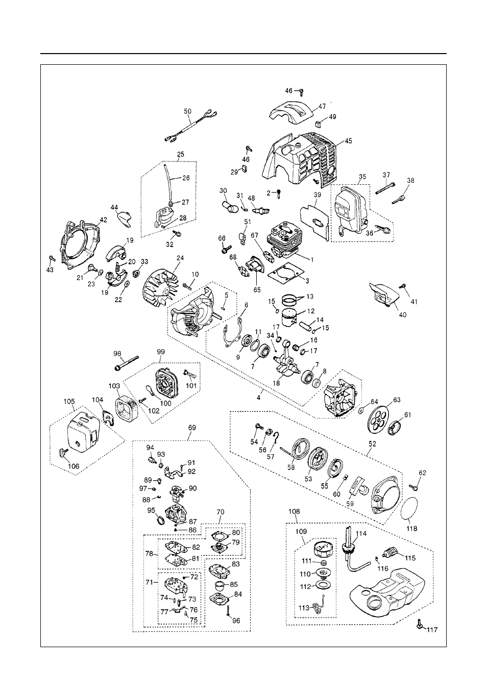Parts list | RedMax BRUSHCUTTERS BC3400DL User Manual | Page 38 / 44