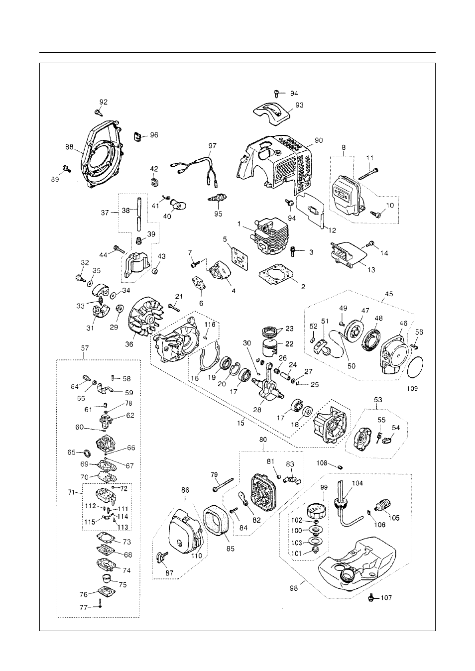 Parts list | RedMax BC2600DL User Manual | Page 28 / 44