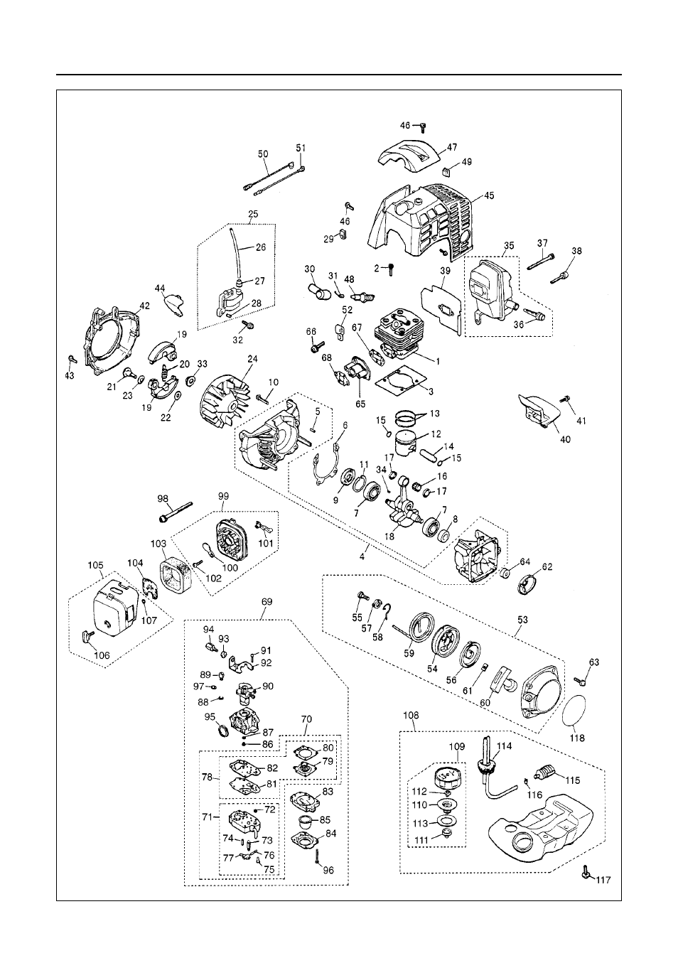 Parts list | RedMax BC2600DL User Manual | Page 34 / 44