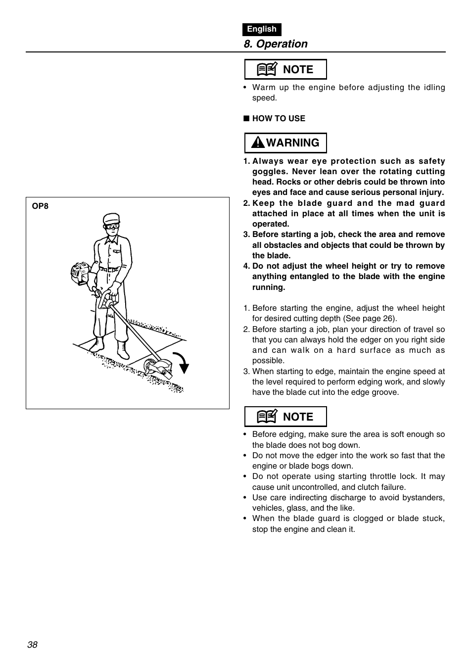 Operation | RedMax HEZ3001S User Manual | Page 38 / 68