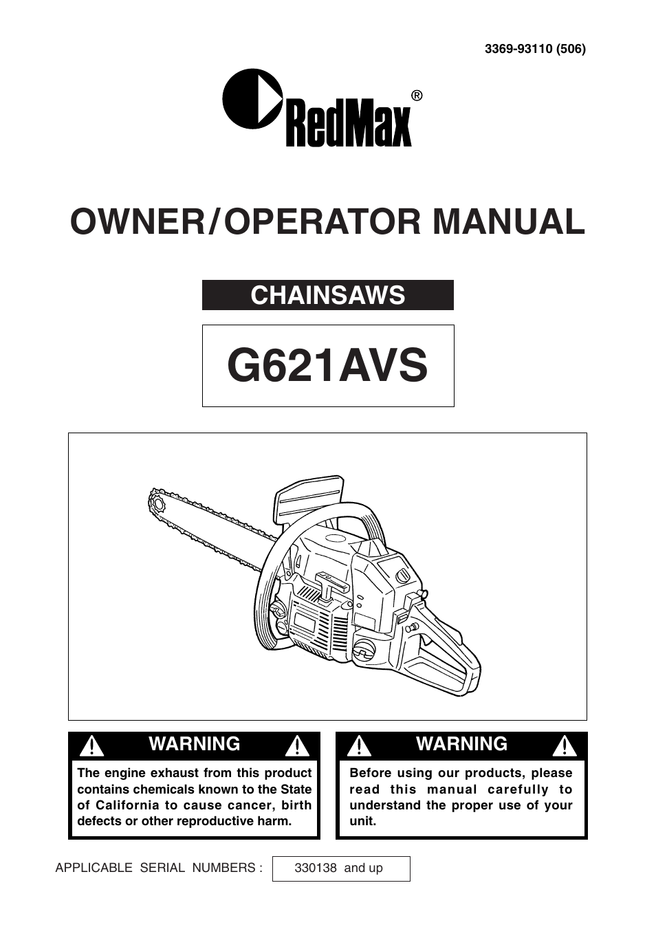 RedMax G621AVS User Manual | 32 pages