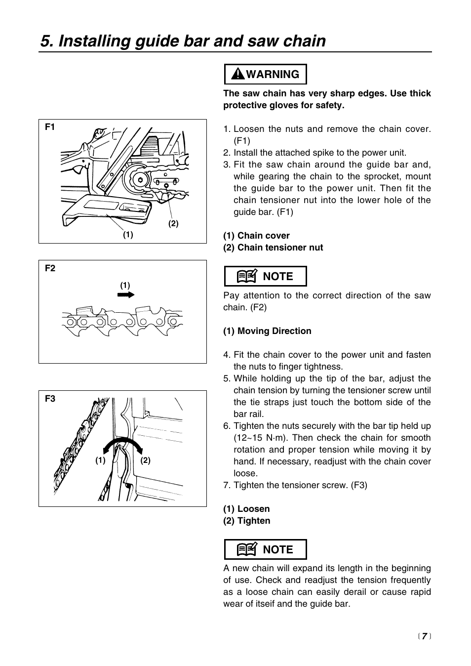 Installing guide bar and saw chain | RedMax G621AVS User Manual | Page 7 / 32