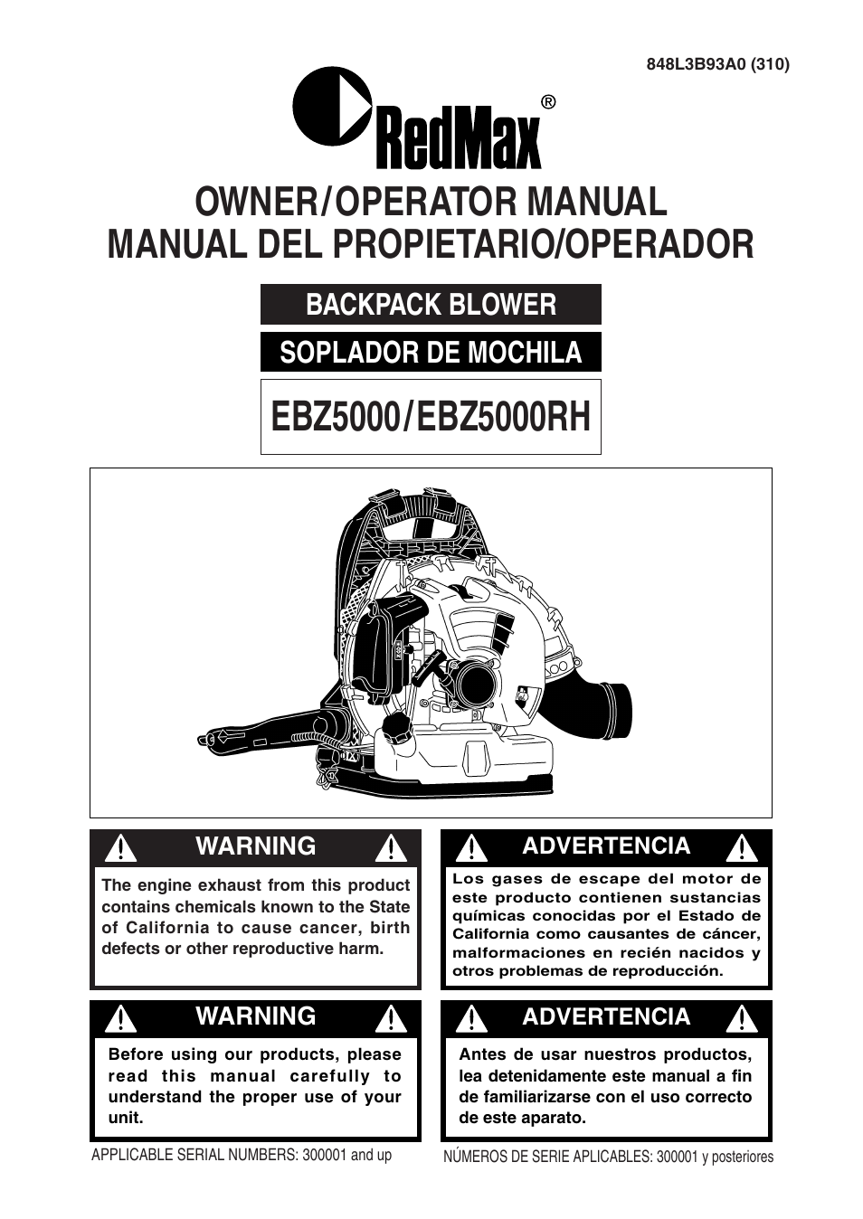 RedMax EBZ5000RH User Manual | 36 pages